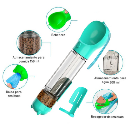 Botella Multifuncional Para Mascotas 5 en 1