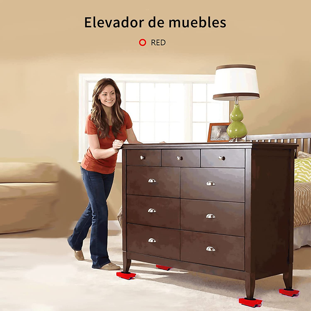 Kit de Bases con Ruedas y Palanca para Mover Objetos