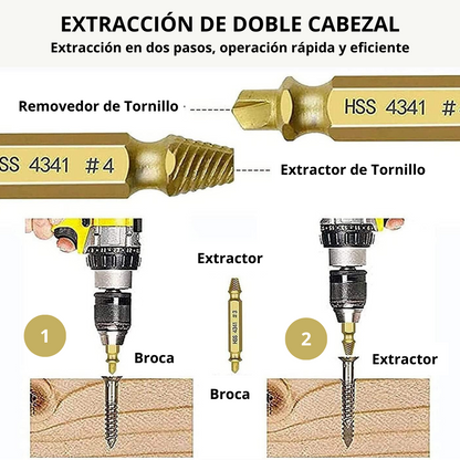 Set de Brocas Extractora de Tornillos Dañados