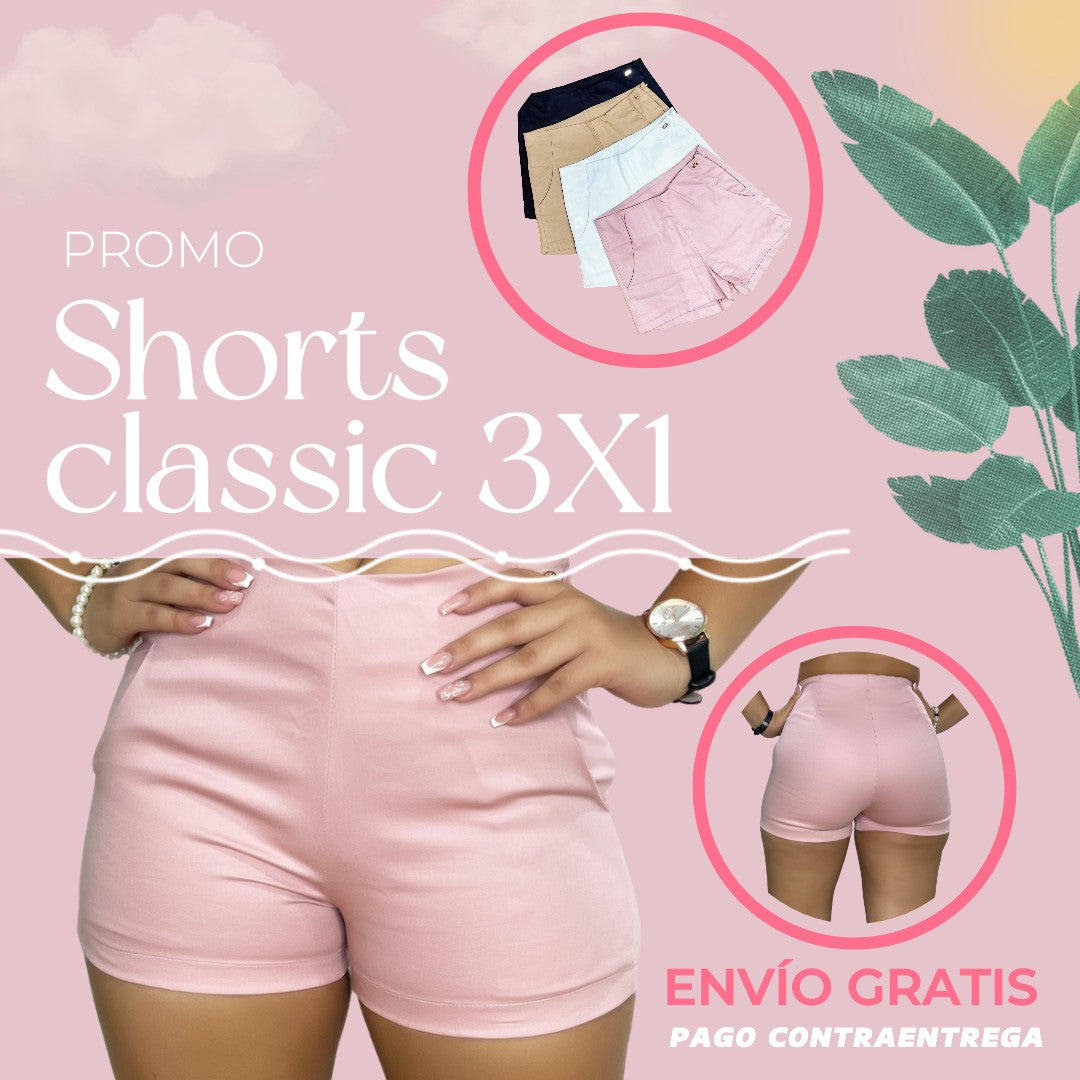 Promo Shorts Classic X3 / Descuento Mes de la Mujer 35%