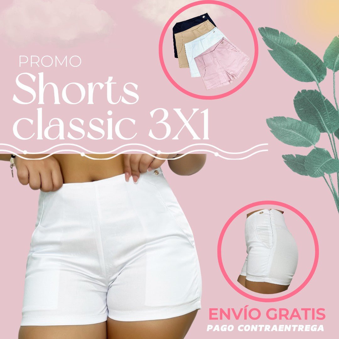 Promo Shorts Classic X3 / Descuento Mes de la Mujer 35%