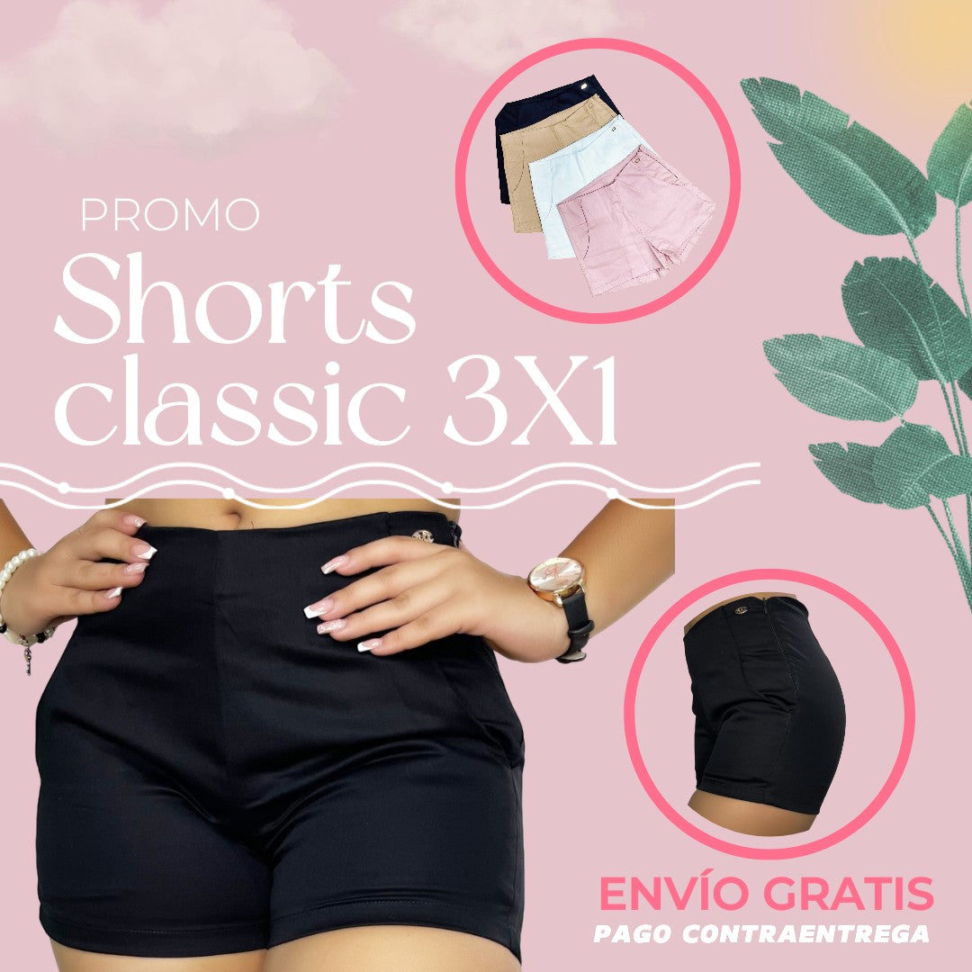 Promo Shorts Classic X3 / Descuento Mes de la Mujer 35%